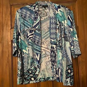 N Touch blue and white size 1X cardigan